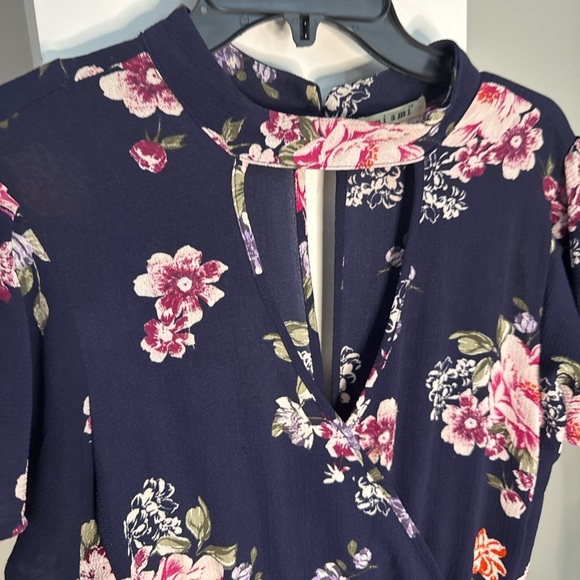 Navy Floral Wrap Maxi Dress – Size Large - Picture 4 of 5